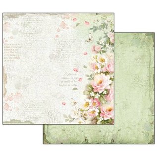 Stamperia, Papers for you  und Florella Bloque de papel para tarjetas y álbumes de recortes, tamaño 30,5 x 30,5 cm, "Flower Alphabet"