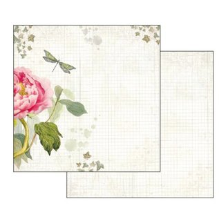 Stamperia, Papers for you  und Florella Bloc de papier pour cartes et scrapbook, format 30,5 x 30,5 cm, "Letters & Flowers"