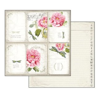 Stamperia, Papers for you  und Florella Bloc de papier pour cartes et scrapbook, format 30,5 x 30,5 cm, "Letters & Flowers"