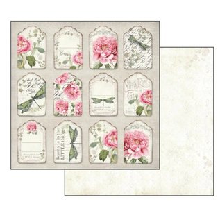 Stamperia, Papers for you  und Florella Karten- und Scrapbook Papierblock, Format 30,5 x 30,5 cm, "Letters & Flowers"