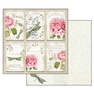 Stamperia, Papers for you  und Florella Bloc de papier pour cartes et scrapbook, format 30,5 x 30,5 cm, "Letters & Flowers"