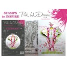CREATIVE EXPRESSIONS und COUTURE CREATIONS Pink Ink Desings: Set  Elephant, Stempel A5, zu Gestaltung von 3D Scene!