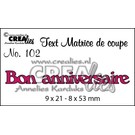 Crealies und CraftEmotions Cutting dies, Fransk tekst "Bon anniversaire"