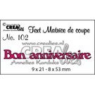 Crealies und CraftEmotions cutting dies,  French text "Bon anniversaire"