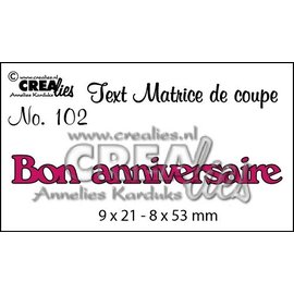 Crealies und CraftEmotions cutting dies,  French text "Bon anniversaire"