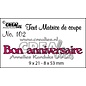 Crealies und CraftEmotions Taglio muore, Testo francese "Bon anniversaire"