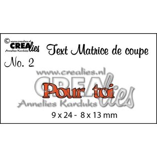 Crealies und CraftEmotions cutting dies, French text "Pour toi"