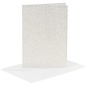 KARTEN und Zubehör / Cards 4 cards and 4 envelopes, card size 10.5x15 cm, envelope size 11.5x16.5 cm, white, glitter