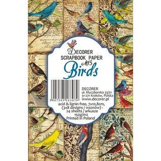 decorer Bloc de papier pour cartes et scrapbooking, oiseaux, 7 x 10,8 cm, 150 g / m²