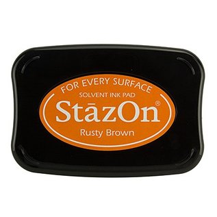 FARBE / STEMPELKISSEN StaZon stamp ink: Rusty Brown (Stazon ink is colorfast and water resistant)