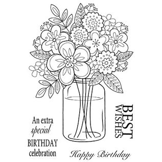 CREATIVE EXPRESSIONS und COUTURE CREATIONS Stamp motif, transparent, flower bouquet in vase by "Creative Expressions"