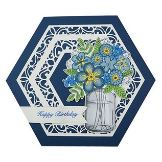 CREATIVE EXPRESSIONS und COUTURE CREATIONS Stamp motif, transparent, flower bouquet in vase by "Creative Expressions"