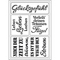 Schablonen, für verschiedene Techniken / Templates Flexible art template: German text "Glücksgefühl"