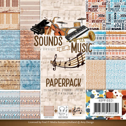 Karten und Scrapbooking Papier, Papier blöcke Kort og scrapbog papirblok "Sounds Music" - Hobby-Crafst24.eu Danks