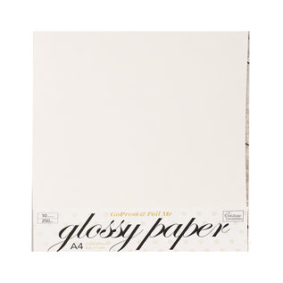 Karten und Scrapbooking Papier, Papier blöcke Luksus kvalitetspapir med højglans i hvid! Indeholder 10 blade, 250 g / m².