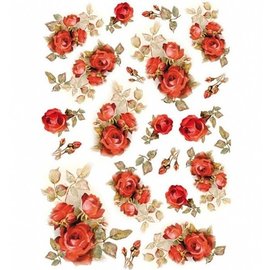 Stamperia, Papers for you  und Florella Stamperia Decoupage Papier De Riz A4 Roses Rouges