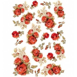 Stamperia, Papers for you  und Florella Stamperia Decoupage Rice Paper A4 Red Roses
