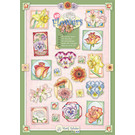 BASTELSETS / CRAFT KITS SET with 10 various stamping sheets with flowers motifs by the artist "Marij Rahder"