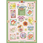 BASTELSETS / CRAFT KITS SET with 10 various stamping sheets with flowers motifs by the artist "Marij Rahder"