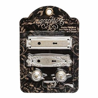 Embellishments / Verzierungen Utsmykker: Metal Doorplates med knapper, Shabby Chic