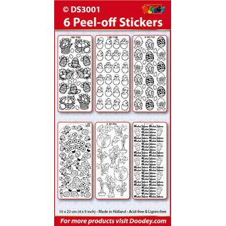 Sticker SET: 6 Outline Stickers, easter