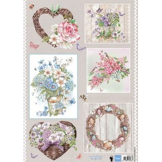 Marianne Design A4 sheet with pictures, bouquets