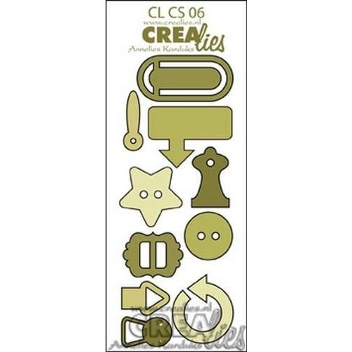 Crealies und CraftEmotions Stanzschablonen: Knöpfe und Clips Crealies und CraftEmotions Stanzschablonen: Knöpfe und Clips