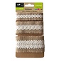 DEKOBAND / RIBBONS / RUBANS ... Assortiment de bandes de jute, kant naturel, ivoor 3 x 1m!