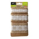 DEKOBAND / RIBBONS / RUBANS ... Assortiment de bandes de jute, kant naturel, ivoor 3 x 1m!