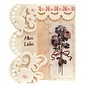 BASTELSETS / CRAFT KITS Kit di creazione completo: per 4 romantici biglietti pieghevoli "rose antiche" A6