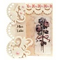 BASTELSETS / CRAFT KITS Komplettes Bastelpackung: für 4 Romantische Faltkarten "Antike Rosen" A6