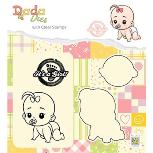 Nellie Snellen Nellie Snellen, Stamped Motif + Die, It's a girl! Nellie Snellen Nellie Snellen, Stamped Motif + Die, It's a girl!