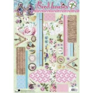 Vintage, Nostalgia und Shabby Shic Foglio A4 con motivi preforati, per la progettazione di una Deco Birdhouse Vintage