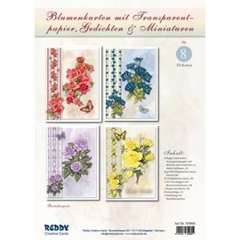 BASTELSETS / CRAFT KITS Craft set: for designing 8 flower cards with tracing paper and poems (in German)