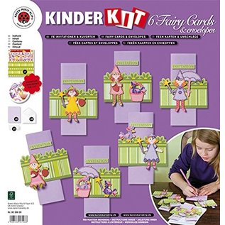 Kinder Bastelsets / Kids Craft Kits Kit de manualidades para niños, 6 tarjetas de hadas + sobres.