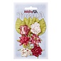 Stamperia, Papers for you  und Florella Fleurs et feuilles, 6 pièces, fleurs d'environ 3 cm