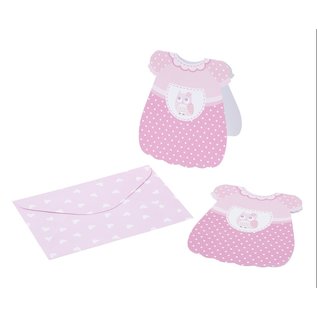 BASTELSETS / CRAFT KITS 6 Baby Girl Karten + Kuvert,  Format ca. 12 cm