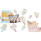 Embellishments / Verzierungen Baby Klammern, 10 diverse Motive, in Auswahl Baby rosa oder Baby blau