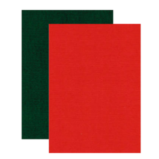 Karten und Scrapbooking Papier, Papier blöcke Carton en lin, A4, 240 gr, 5x rouge de Noël et 5x vert de Noël