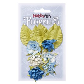 Stamperia, Papers for you  und Florella Blomster og blader, 6 stk., Blomster ca 3 cm