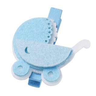Embellishments / Verzierungen Babywagen, ongeveer 4 cm met clip, blauw, 3 stuks! Baby in selectie voor meisjes of jongens