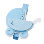 Embellishments / Verzierungen Baby handlevogn, ca 4 cm med klips, blå, 3 stk! Baby i utvalg for jenter eller gutter