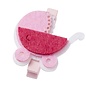 Embellishments / Verzierungen Baby handlevogn, ca 4 cm med klips, blå, 3 stk! Baby i utvalg for jenter eller gutter