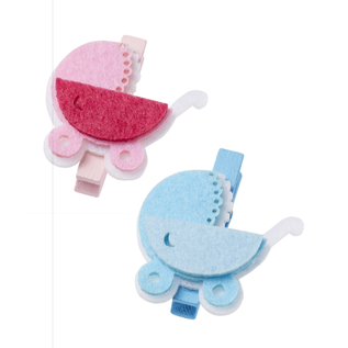 Embellishments / Verzierungen Baby handlevogn, ca 4 cm med klips, blå, 3 stk! Baby i utvalg for jenter eller gutter