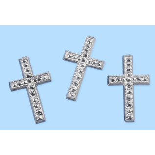Embellishments / Verzierungen Cross, about 3 cm, 3 pieces. Choice in silver or gold color. To design on cards