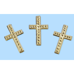 Embellishments / Verzierungen Cross, about 3 cm, 3 pieces. Choice in silver or gold color. To design on cards