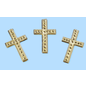 Embellishments / Verzierungen Cross, about 3 cm, 3 pieces. Choice in silver or gold color. To design on cards