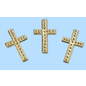 Embellishments / Verzierungen Kreuz, ca. 3 cm, 3 Stück. Auswahl in silber oder gold farbe. Zur Gestaltung auf Karten