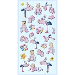 Embellishments / Verzierungen SOFTY-Sticker, Auswahl aus Babygirl oder Babyboy