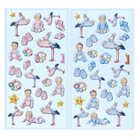 Embellishments / Verzierungen SOFTY-Sticker, selectie uit Babygirl of Babyboy